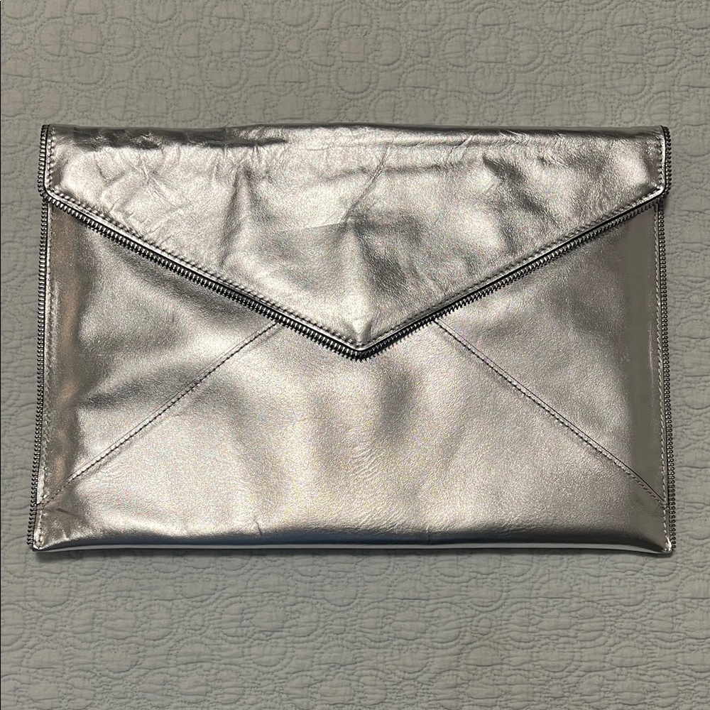 Rebecca Minkoff metallic Silver Envelope Clutch Bag